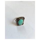 Sterling Silver Turquoise Ring Size 5.5 5.09g