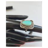 Sterling Silver Turquoise Ring Size 5.5 5.09g