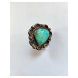 Sterling Silver Turquoise Ring Size 6 10.14g Not Marked