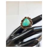 Sterling Silver Turquoise Ring Size 6 10.14g Not Marked