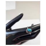 Sterling Silver Turquoise Ring Size 5.5 2.09 Grams