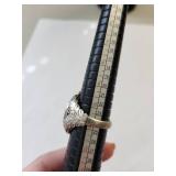 Sterling Silver Green Turquoise Ring Size 10.5, 17.72 Grams