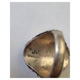 Sterling Silver Green Turquoise Ring Size 10.5, 17.72 Grams
