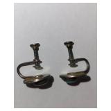 Sterling Silver Turquoise Screw-Back Earrings, 3.5 Grams