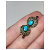 Sterling Silver Turquoise Screw-Back Earrings, 3.5 Grams