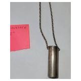 Sterling Silver Aveda Necklace 32in 18.64g Cylinder Pendant