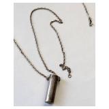 Sterling Silver Aveda Necklace 32in 18.64g Cylinder Pendant