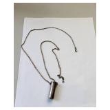 Sterling Silver Aveda Necklace 32in 18.64g Cylinder Pendant