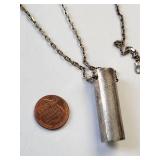 Sterling Silver Aveda Necklace 32in 18.64g Cylinder Pendant