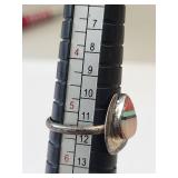 Set of 3 Mexican .800 Silver Rings with Inlay Designs