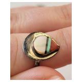 Set of 3 Mexican .800 Silver Rings with Inlay Designs