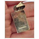 Sterling Silver Turquoise Pendant 8.88 Grams