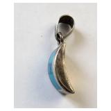 Sterling Silver Turquoise Pendant 8.88 Grams