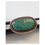 Sterling Silver Turquoise Ring Size 7, 16.38 Grams (Not Marked)