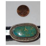 Sterling Silver Turquoise Ring Size 7, 16.38 Grams (Not Marked)