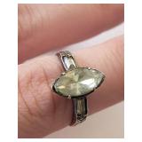 Sterling Silver Heliodor Beryl Ring Size 6, 2.09 Grams