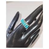 Sterling Silver Turquoise Ring Size 7.5, 3.92 Grams