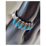 Sterling Silver Turquoise Ring Size 7.5, 3.92 Grams