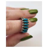 Sterling Silver Turquoise Ring Size 7.5, 3.92 Grams
