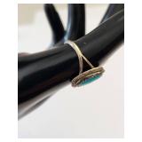 Sterling Silver Turquoise Ring Size 7.25, 2.4 Grams