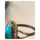 Sterling Silver Turquoise Ring Size 7.25, 2.4 Grams