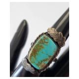 Sterling Silver Turquoise Ring Size 9 10.2g Not Marked
