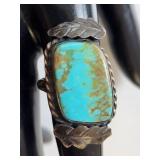 Sterling Silver Turquoise Ring Size 9 10.2g Not Marked