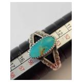 Sterling Silver Turquoise Ring Size 7, 2.31 Grams