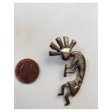 Keyonnie Begay Sterling Silver Kokopelli Pendant Brooch 8.95g