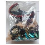 Collection of Gemstone Necklaces and Bracelets with Amethyst, Rose Quartz, Onyx, and Shell Accents