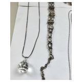 Set of 8 Assorted Costume Jewelry Necklaces with Charms and Chains