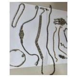 Rhinestone Jewelry Lot - Necklaces, Bracelets, and Earrings Assortment