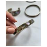 Set of 5 Mexico Abalone and Turquoise Style Bracelets