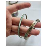 Set of 5 Mexico Abalone and Turquoise Style Bracelets