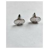 Swank Blue Enamel Cufflinks with Roman Soldier Design