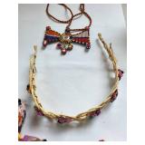 Collection of Handcrafted Indigenous Dolls and Beaded Jewelry