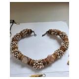 Collection of Bone and Shell Necklaces with Earrings