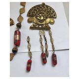 Brass and Copper Jewelry Set - Necklace, Bracelet, Earrings Assortment