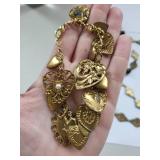 Brass and Copper Jewelry Set - Necklace, Bracelet, Earrings Assortment