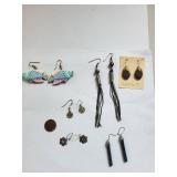 Set of 7 Pairs French Hook Earrings Assorted Styles
