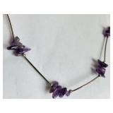 Sterling Silver and Amethyst Necklace and Bracelet Set, 20.09 Grams