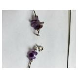 Sterling Silver and Amethyst Necklace and Bracelet Set, 20.09 Grams