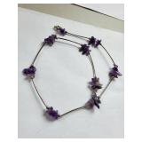Sterling Silver and Amethyst Necklace and Bracelet Set, 20.09 Grams