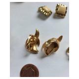 Lot of 14 Vintage Costume Jewelry Gold Tone Clip-On Earrings