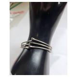 Mexican Silver .800 Cuff Bracelet 13.8g Modernist Design