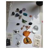 Collection of Gemstone Cabochons and Jewelry Pieces including Amethyst, Lapis, Turquoise, Agate