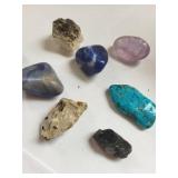 Collection of Gemstone Cabochons and Jewelry Pieces including Amethyst, Lapis, Turquoise, Agate
