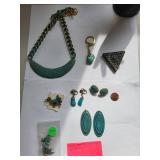 Lot of Blue Colored Costume Jewelry and Accessories
