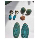 Lot of Blue Colored Costume Jewelry and Accessories