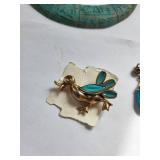 Lot of Blue Colored Costume Jewelry and Accessories